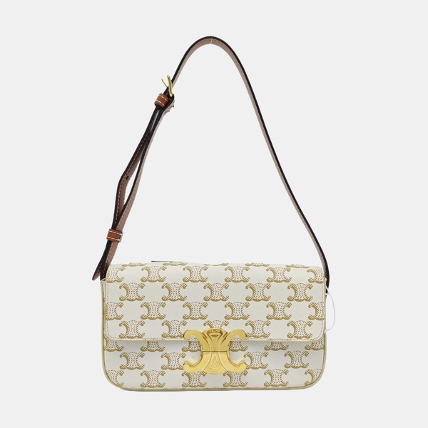 TRIOMPHE Small Coated Canvas White