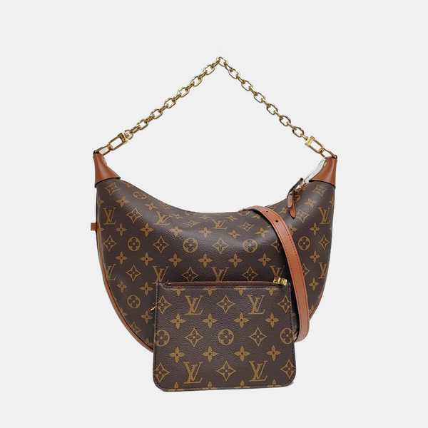 LOOP HOBO Monogram Coated Canvas Brown