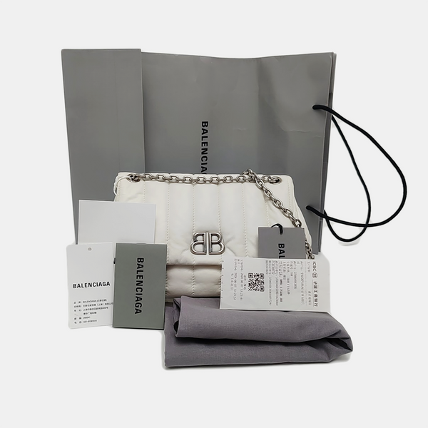 BB Quilted Calfskin White