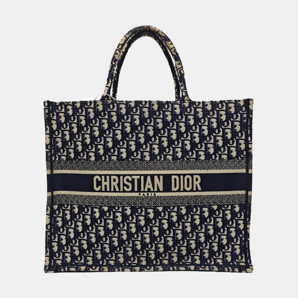 Book Tote Large Oblique Canvas Blue