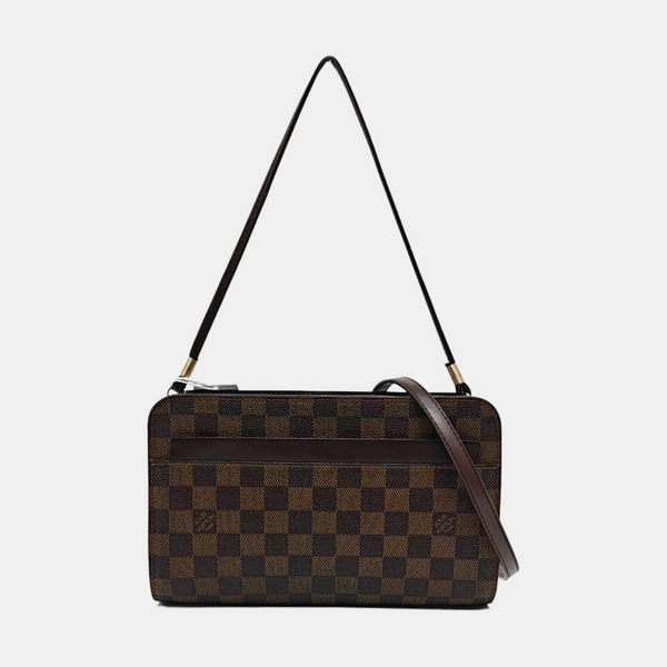 SAINT LOUIS Damier Ebene Coated Canvas Brown