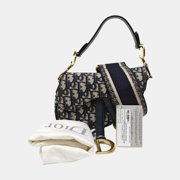 Saddle Mini Oblique Canvas Blue