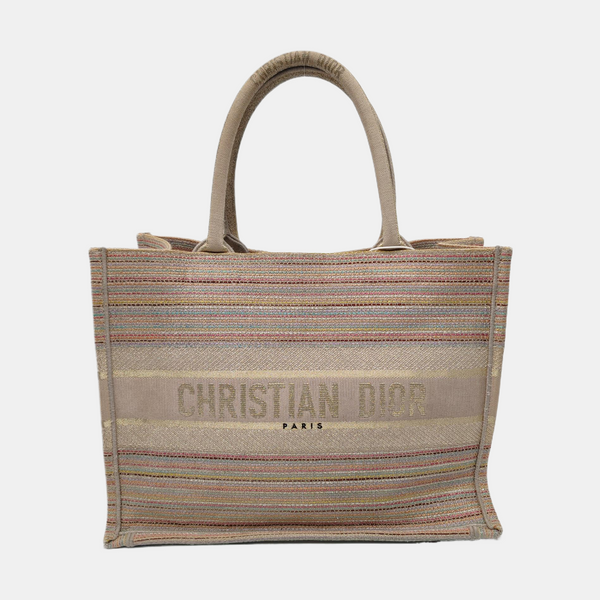 Authenticated pre-owned Book Tote Medium Fabric Beige - Tote Bag at Looply