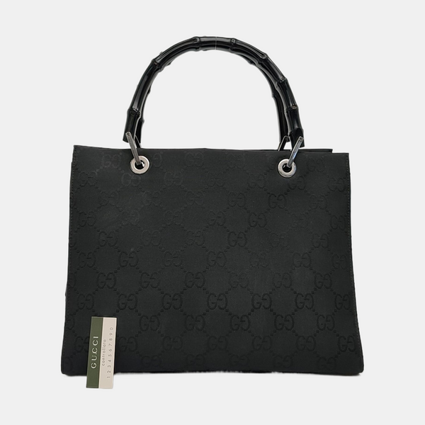 Authenticated pre-owned Bamboo 1947 Monogram Fabric Black - Tote Bag at Looply