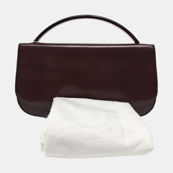 Calfskin Top Handle Bag Brown