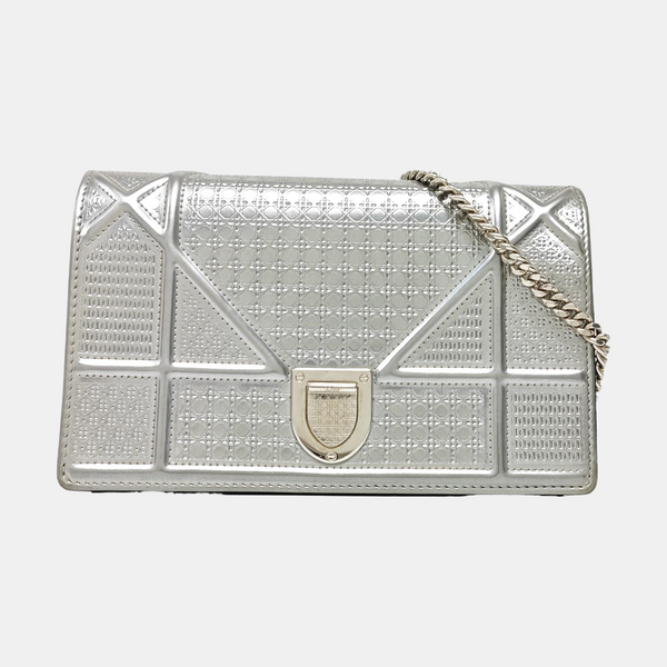 Diorama Cannage Calfskin Silver