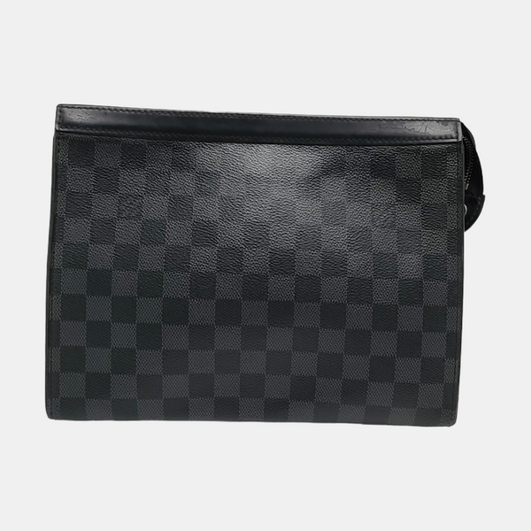 Pochette Voyag MM Damier Graphite Coated Canvas Gray