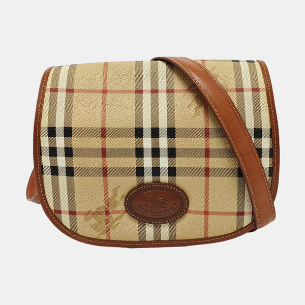 Coated Canvas Shoulder Bag Beige