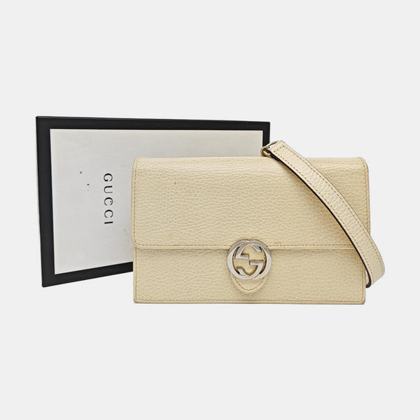 Interlocking G Small Calfskin Beige