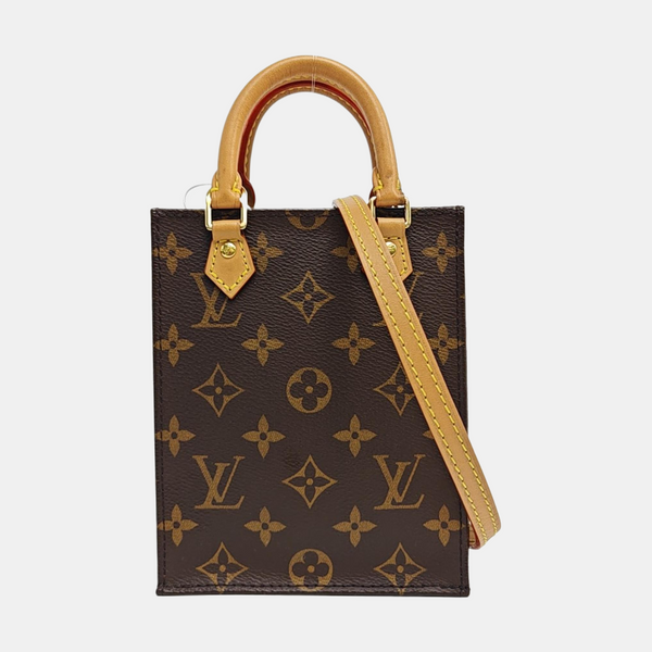 SAC PLAT Mini Monogram Coated Canvas Brown