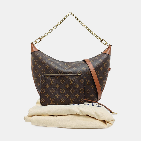 LOOP HOBO Monogram Coated Canvas Brown