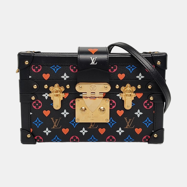 PETITE MALLE Monogram Coated Canvas Black