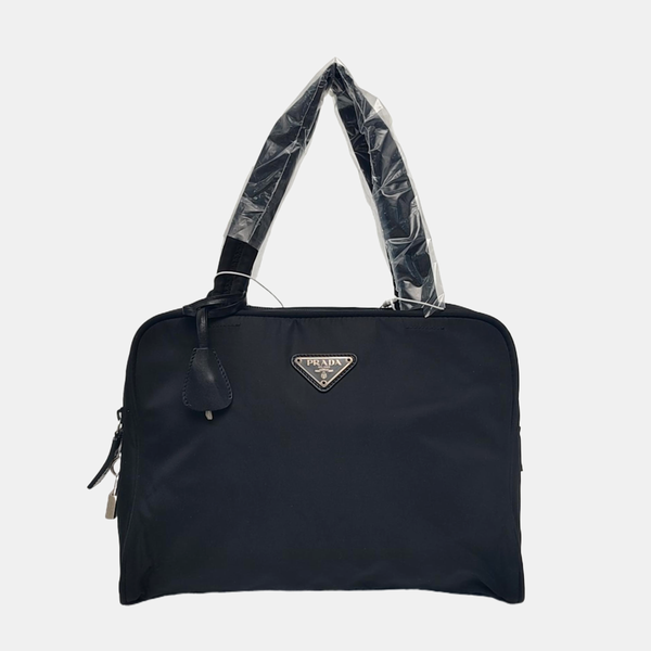 Nylon Top Handle Bag Black