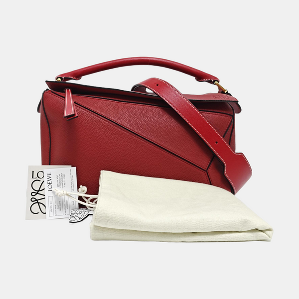 Puzzle Medium Calfskin Red
