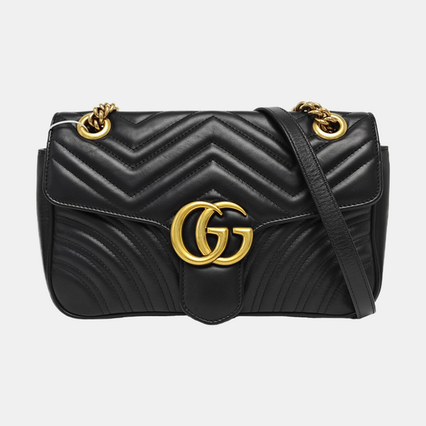 GG Marmont Medium Quilted Calfskin Black