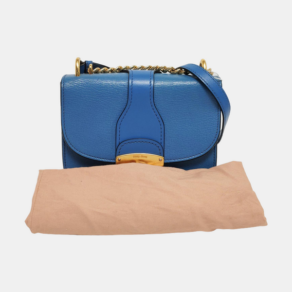 Calfskin Shoulder Bag Blue