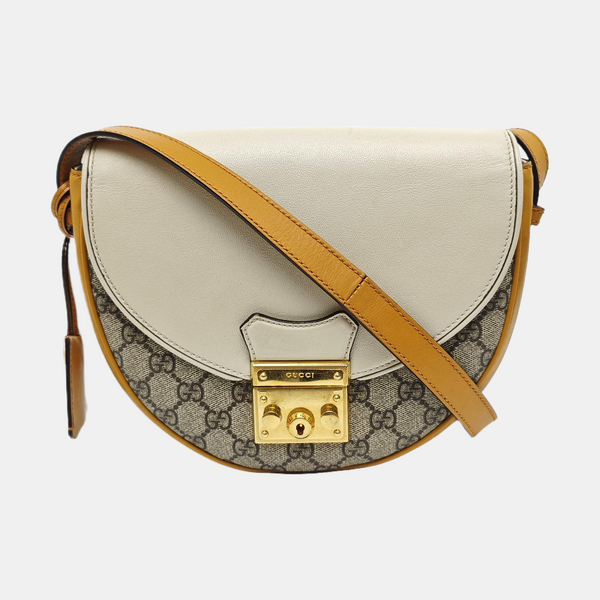 Padlock Small Monogram Coated Canvas Beige