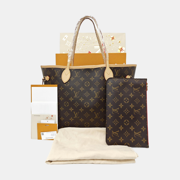 NEVERFULL MM Monogram Coated Canvas Brown