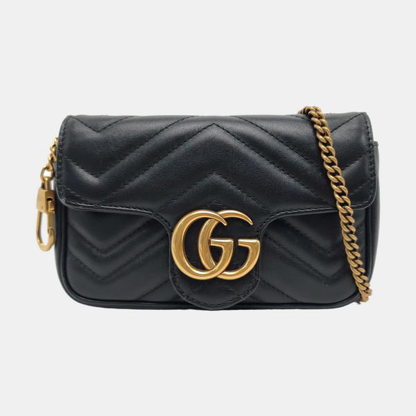 GG Marmont Mini Quilted Calfskin Black