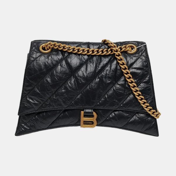 Crush Medium Quilted Calfskin Black