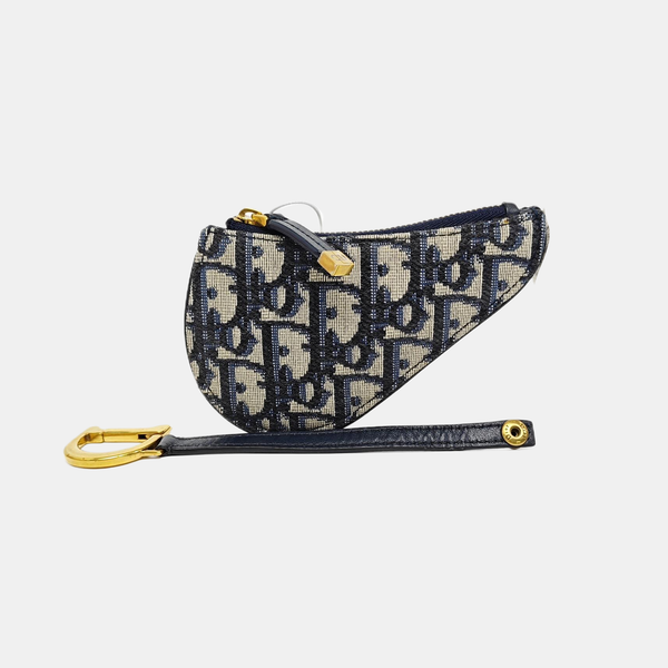 Saddle Mini Oblique Canvas Blue Card Holder