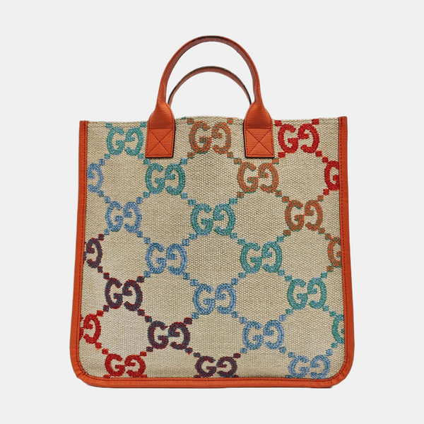 Monogram Fabric Tote Bag Beige