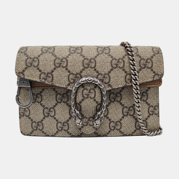 Dionysus Super Mini Monogram Coated Canvas Beige
