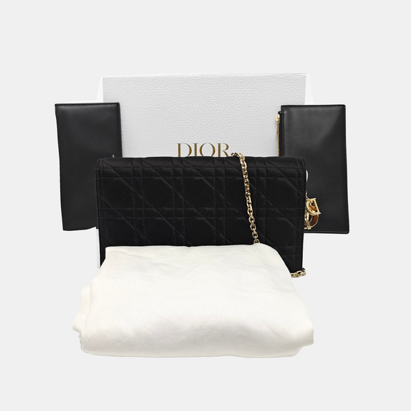 Lady Dior Small Cannage Fabric Black