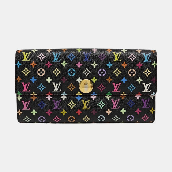 LV × TM PORTE MONNAIE Monogram Coated Canvas Black Wallet