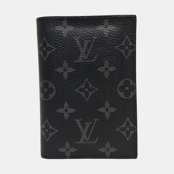 Monogram Coated Canvas Card Holder Gray