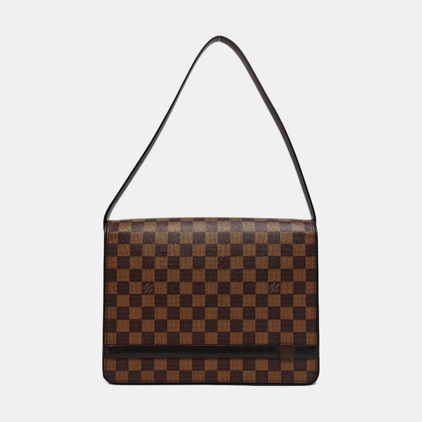 TRIBECA Damier Ebene Coated Canvas Brown