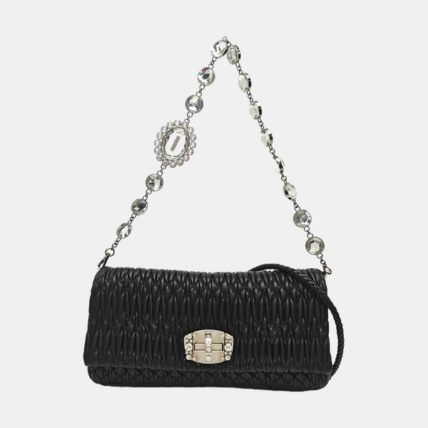 Crystal Quilted Lambskin Black