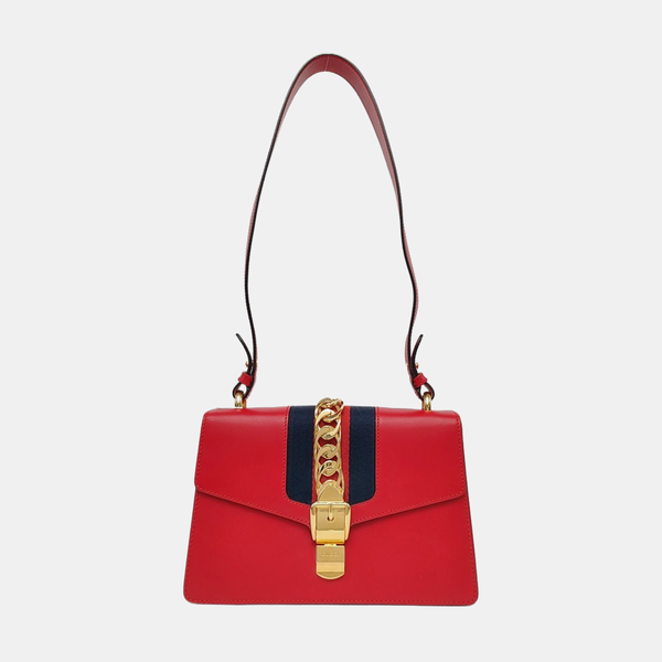Authenticated pre-owned Sylvie Small Calfskin Red - Shoulder Bag at Looply