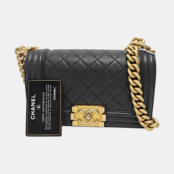 BOY CHANEL Small Quilted Calfskin Black