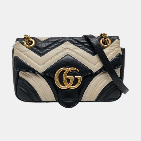 Authenticated pre-owned GG Marmont Medium Quilted Calfskin Multicolor - Crossbody Bag at Looply