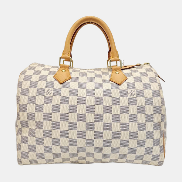 SPEEDY 30 Damier Azur Coated Canvas White