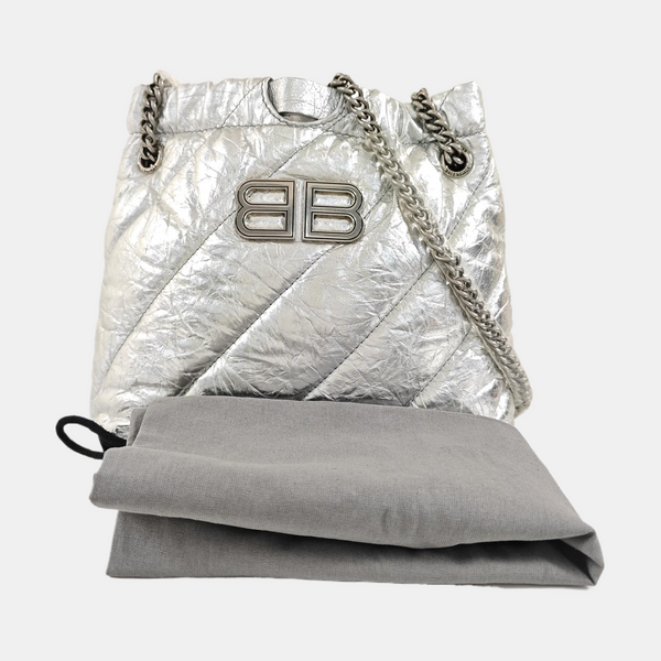 Crush Small Quilted Calfskin Silver