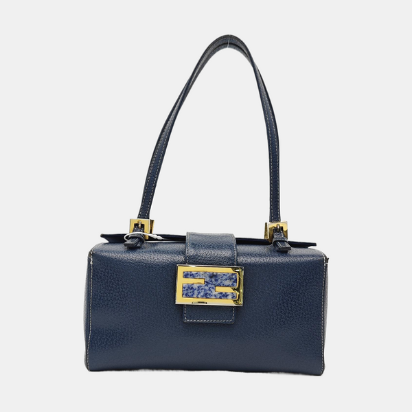 Calfskin Top Handle Bag Blue