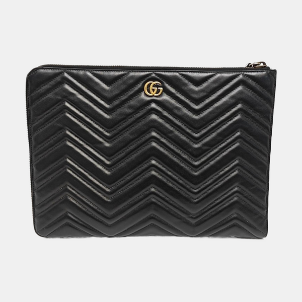 GG Marmont Large Quilted Leather Black