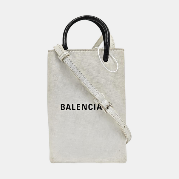 Shopping Bag Calfskin White