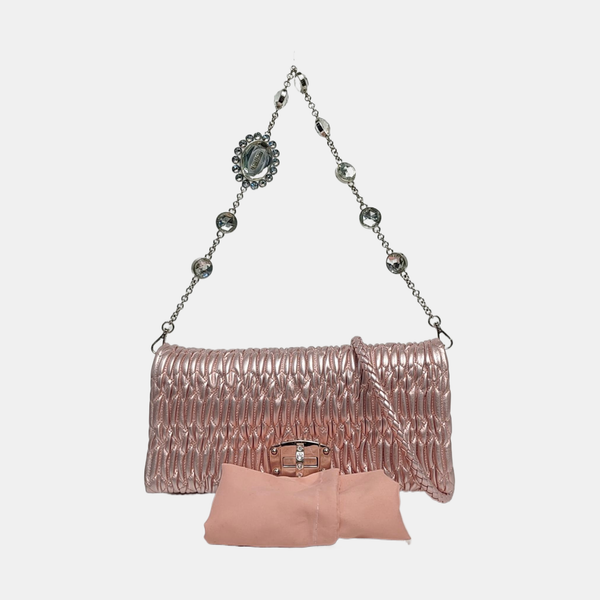 Crystal Quilted Lambskin Pink