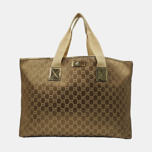 Monogram Coated Canvas Tote Bag Brown