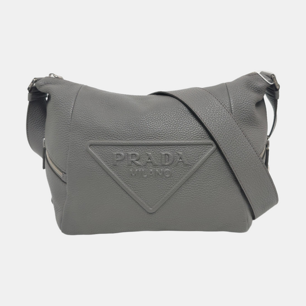 Calfskin Shoulder Bag Gray
