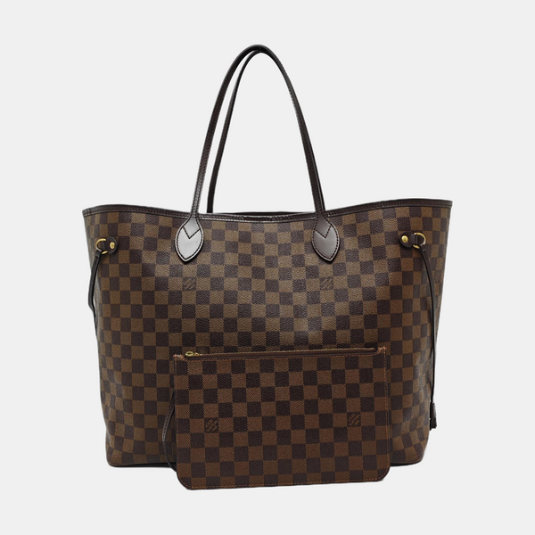 NEVERFULL GM Damier Ebene Coated Canvas Brown