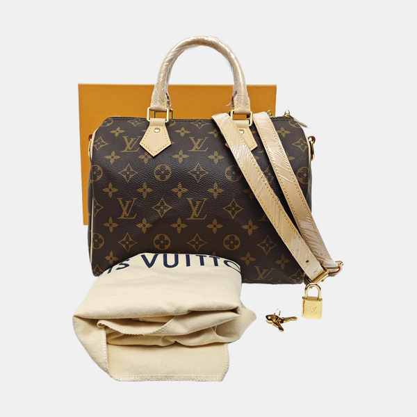 SPEEDY 25 Monogram Coated Canvas Brown