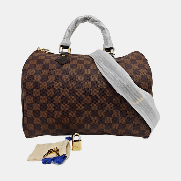 SPEEDY 30 Damier Ebene Coated Canvas Brown
