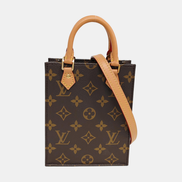 SAC PLAT Mini Monogram Coated Canvas Brown