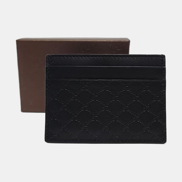 Authenticated pre-owned Microguccissima Monogram Canvas Black Card Holder - Card Holder at Looply