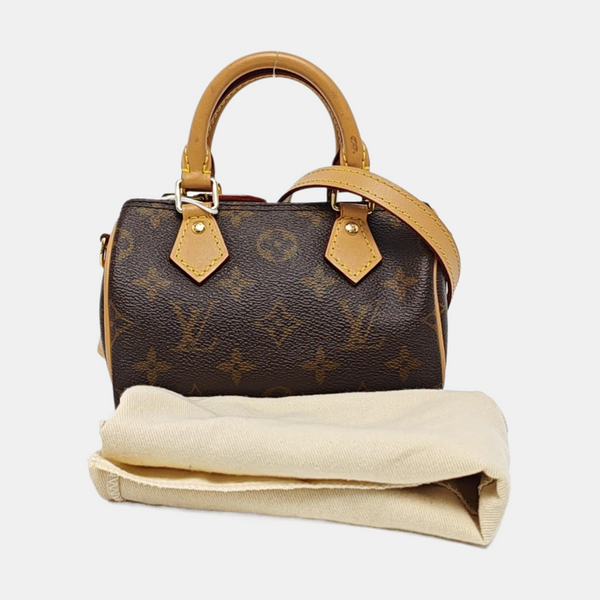 SPEEDY Nano Monogram Coated Canvas Brown