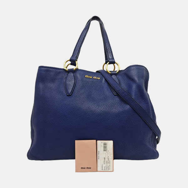 Calfskin Shoulder Bag Blue